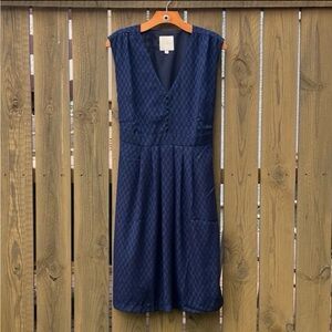 ModCloth Blue Chevron Summer Dress Women’s Size Large